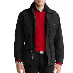 Polo Ralph Lauren Mens Black Performance Field Jacket Water Repellant Large Zip